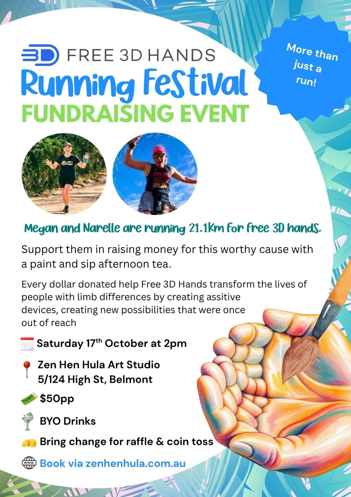 Narelle and Megans Fundraiser - Running Fesival + Free 3D Hands